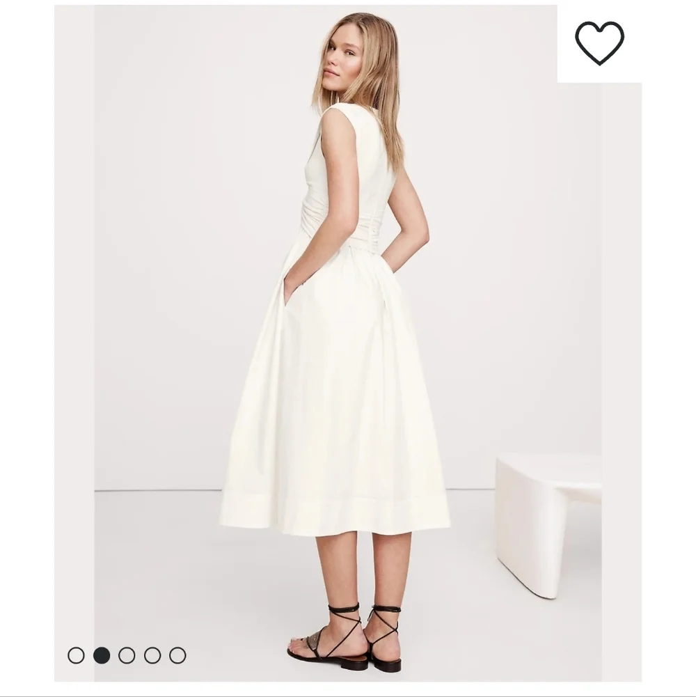 NWOT Banana Republic Cream Cut-Out Midi Dress Size S White - Picture 5 of 8
